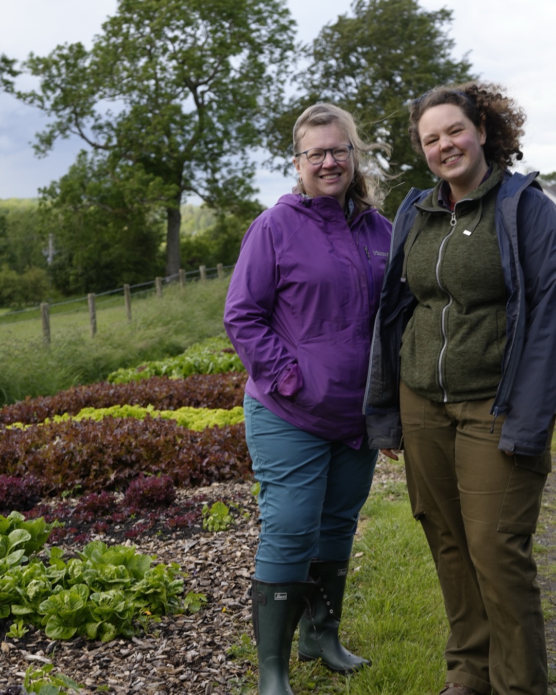 Two course participants outdoors